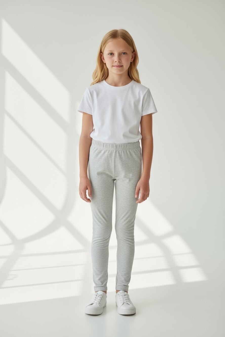 Cat & Jack Girls Large 10/12 Gray Heather Leggings Stretch Pull On Pants